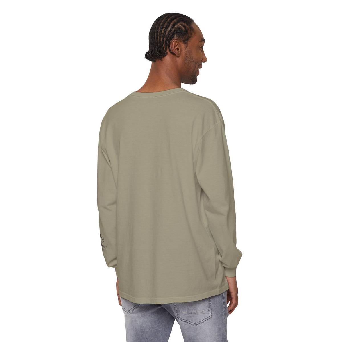 Still & Behold Long Sleeve T-Shirt — Minimal Surf Chest Logo & Sleeve Compass Graphic