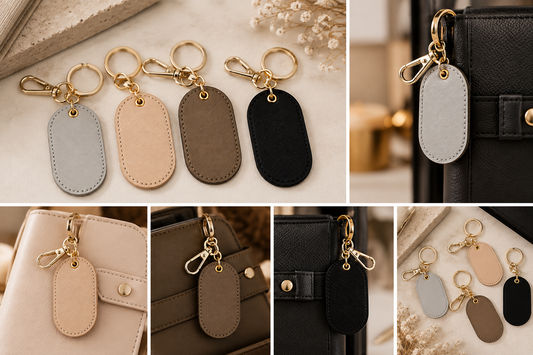 Saffiano Leather Keyring