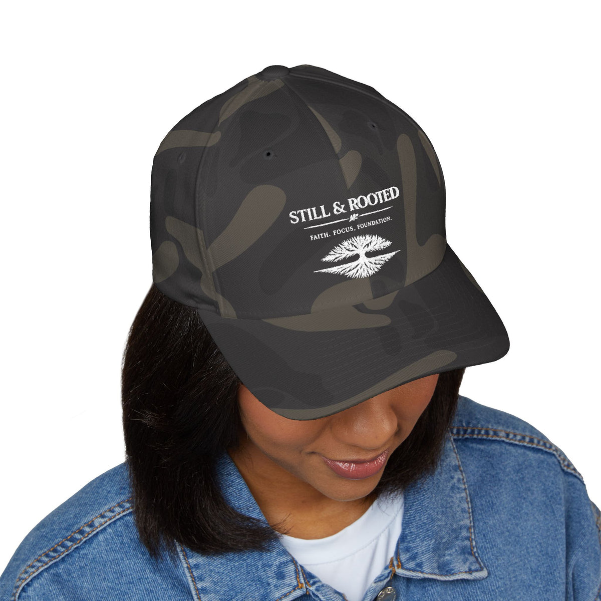 Still & Rooted Embroidered Baseball Cap — Minimal Nature-Inspired Hat