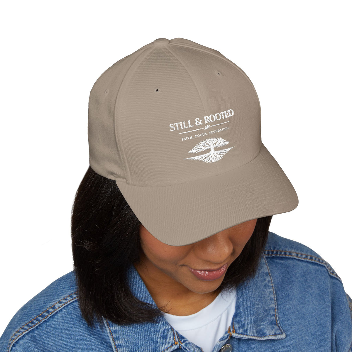 Still & Rooted Embroidered Baseball Cap — Minimal Nature-Inspired Hat
