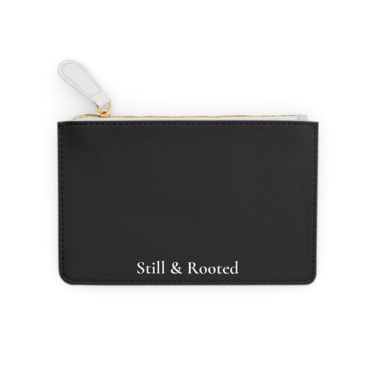 Still & Rooted Mini Clutch Bag — Small Zip Pouch with Rooted Plant Design