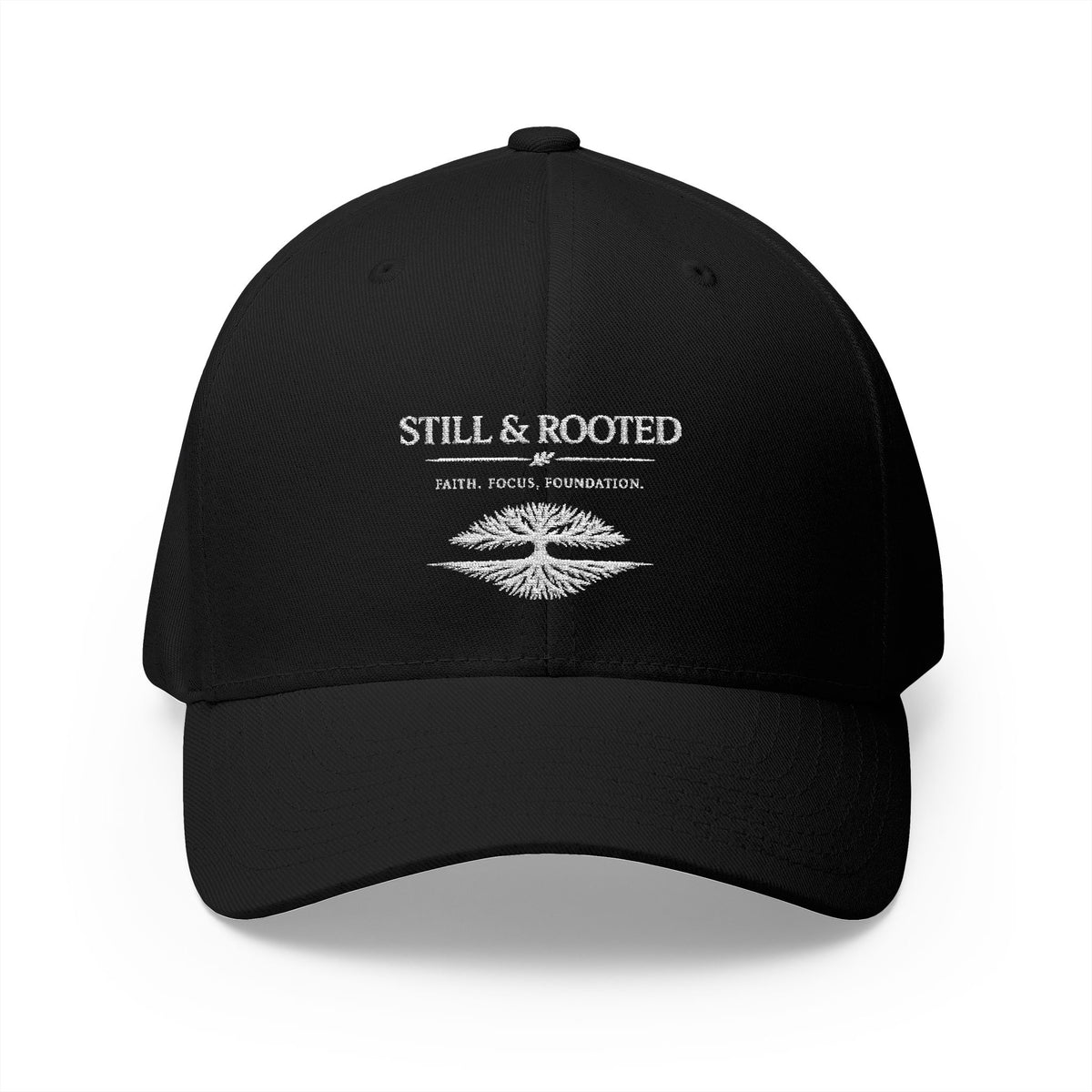 Still & Rooted Embroidered Baseball Cap — Minimal Nature-Inspired Hat