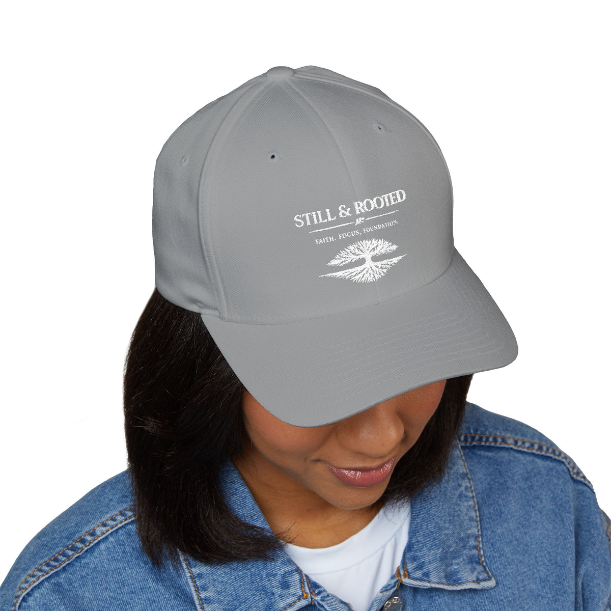 Still & Rooted Embroidered Baseball Cap — Minimal Nature-Inspired Hat