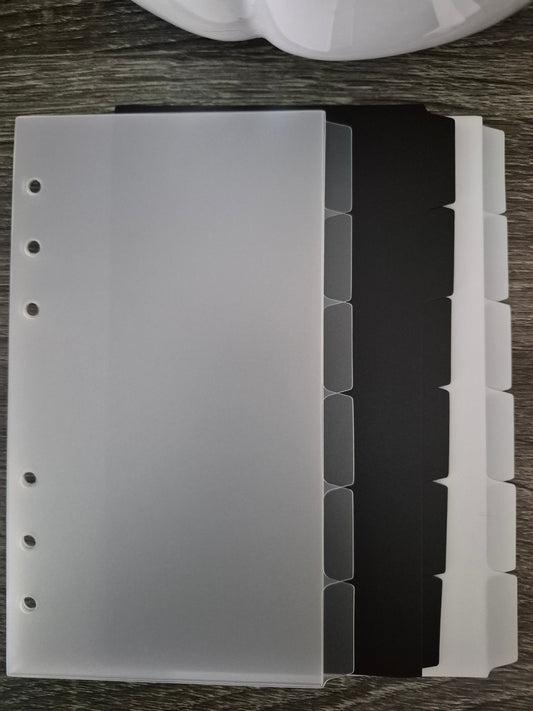 A6 Size Loose Leaf Index Dividers with 6 Side Tabs