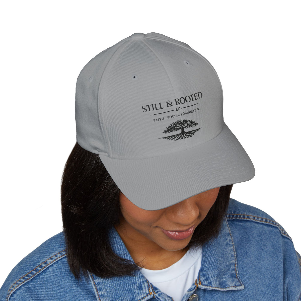 Still & Rooted Embroidered Cap — Faith, Hope & Foundation Tree Hat