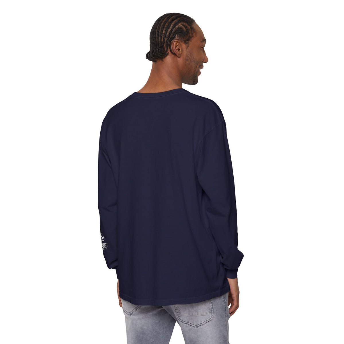 Still & Rooted Long Sleeve T-Shirt – Minimalist Nature Graphic