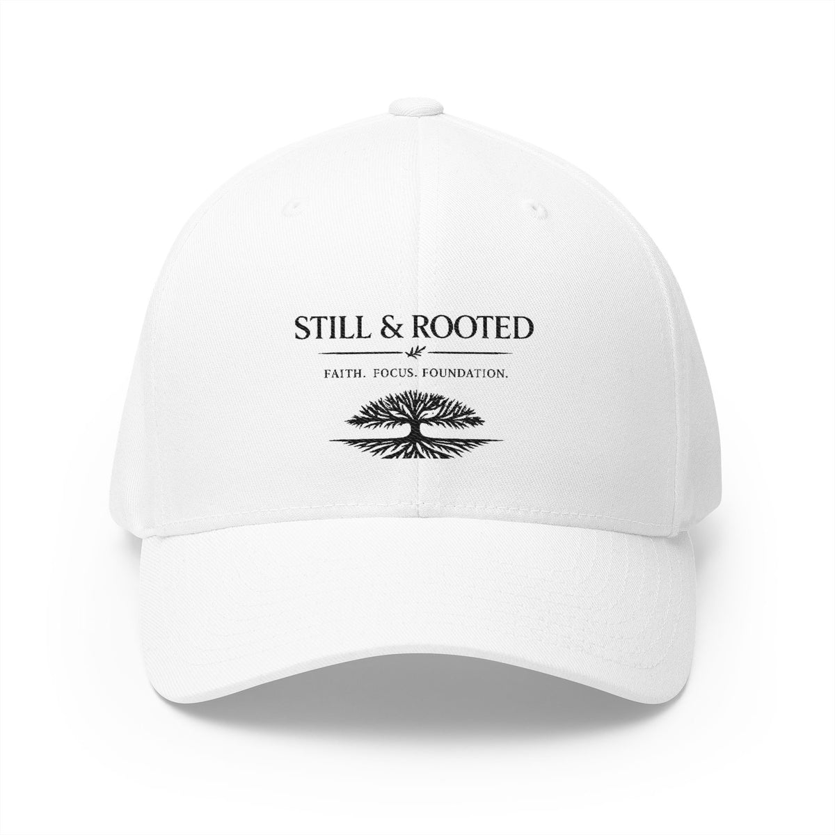 Still & Rooted Embroidered Cap — Faith, Hope & Foundation Tree Hat