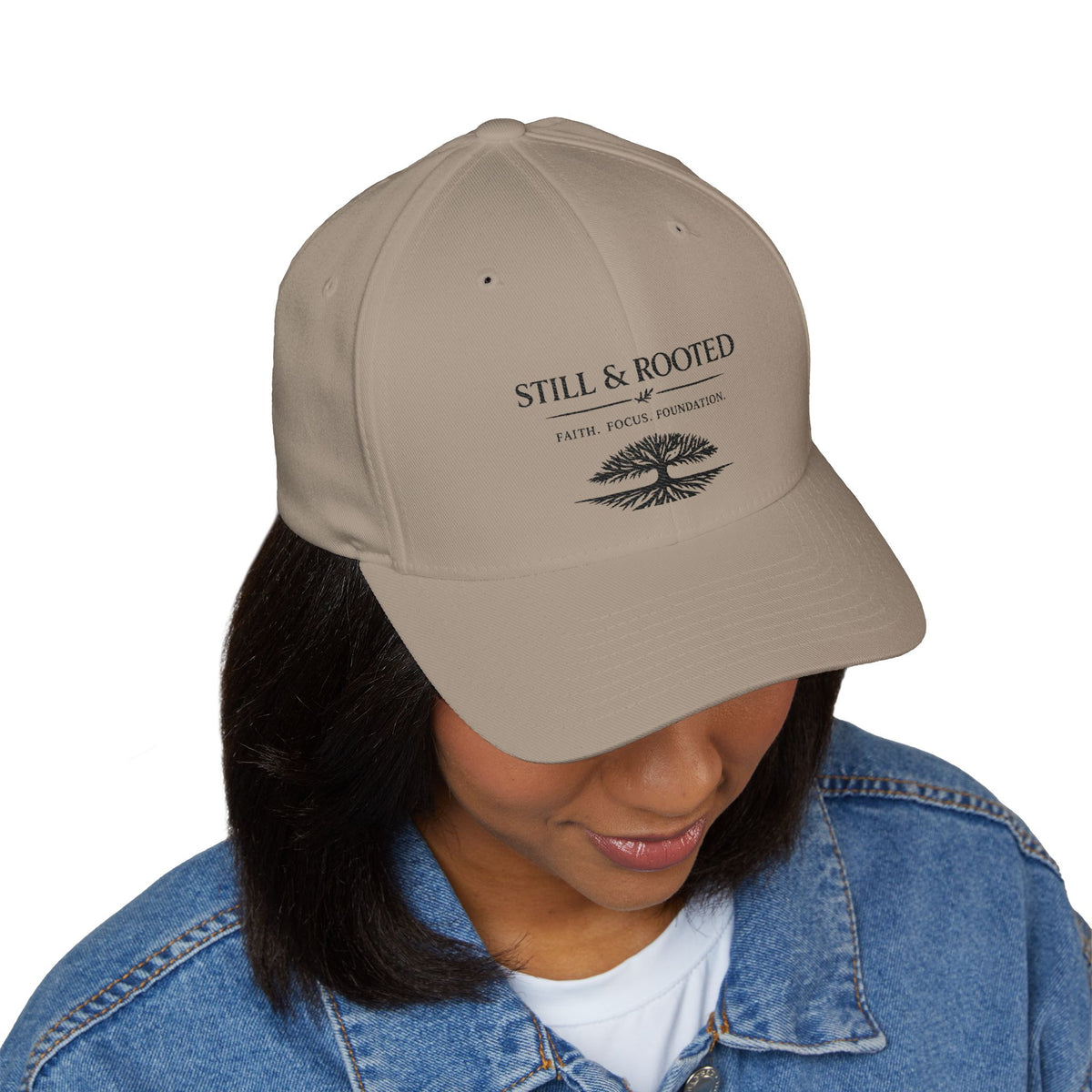 Still & Rooted Embroidered Cap — Faith, Hope & Foundation Tree Hat