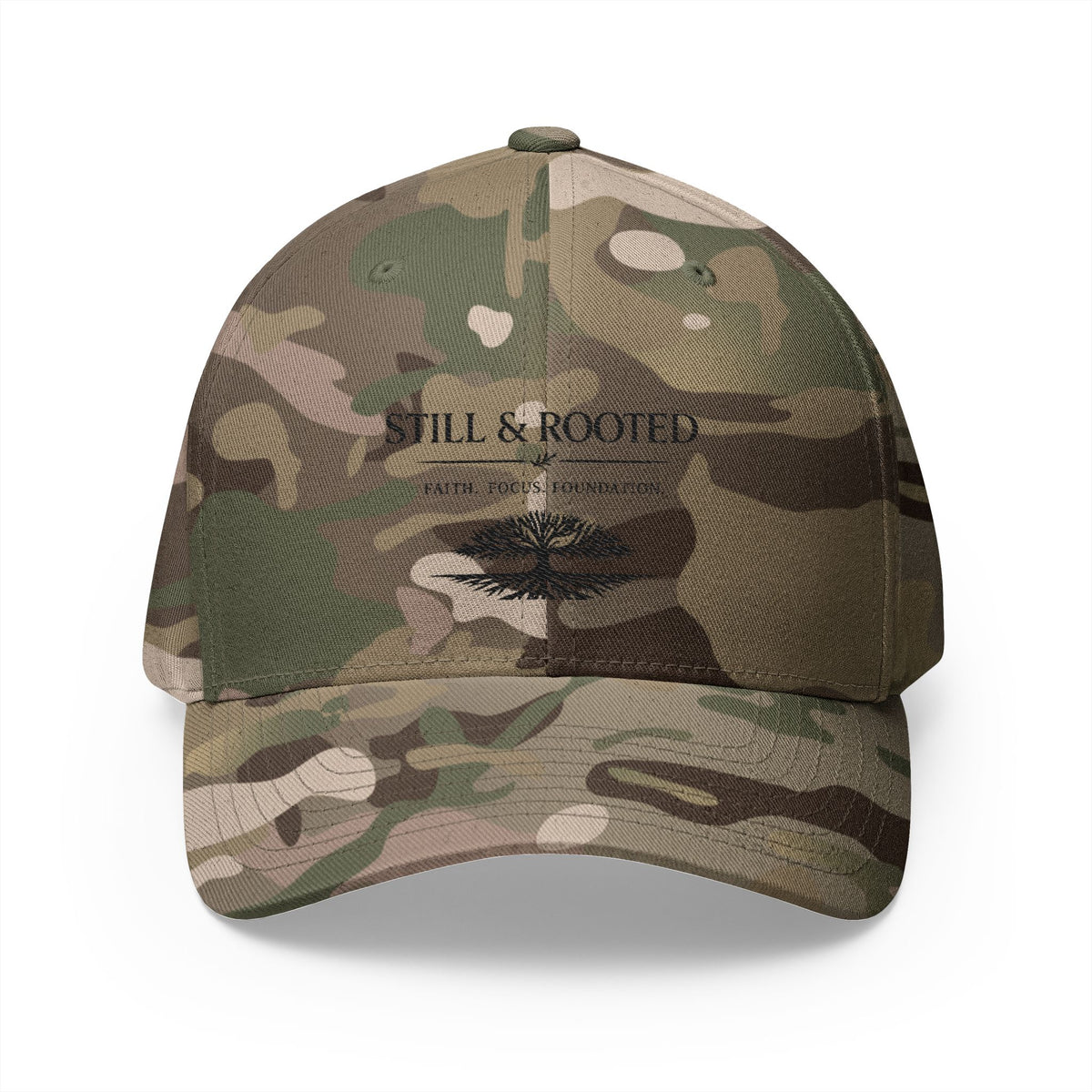 Still & Rooted Embroidered Cap — Faith, Hope & Foundation Tree Hat