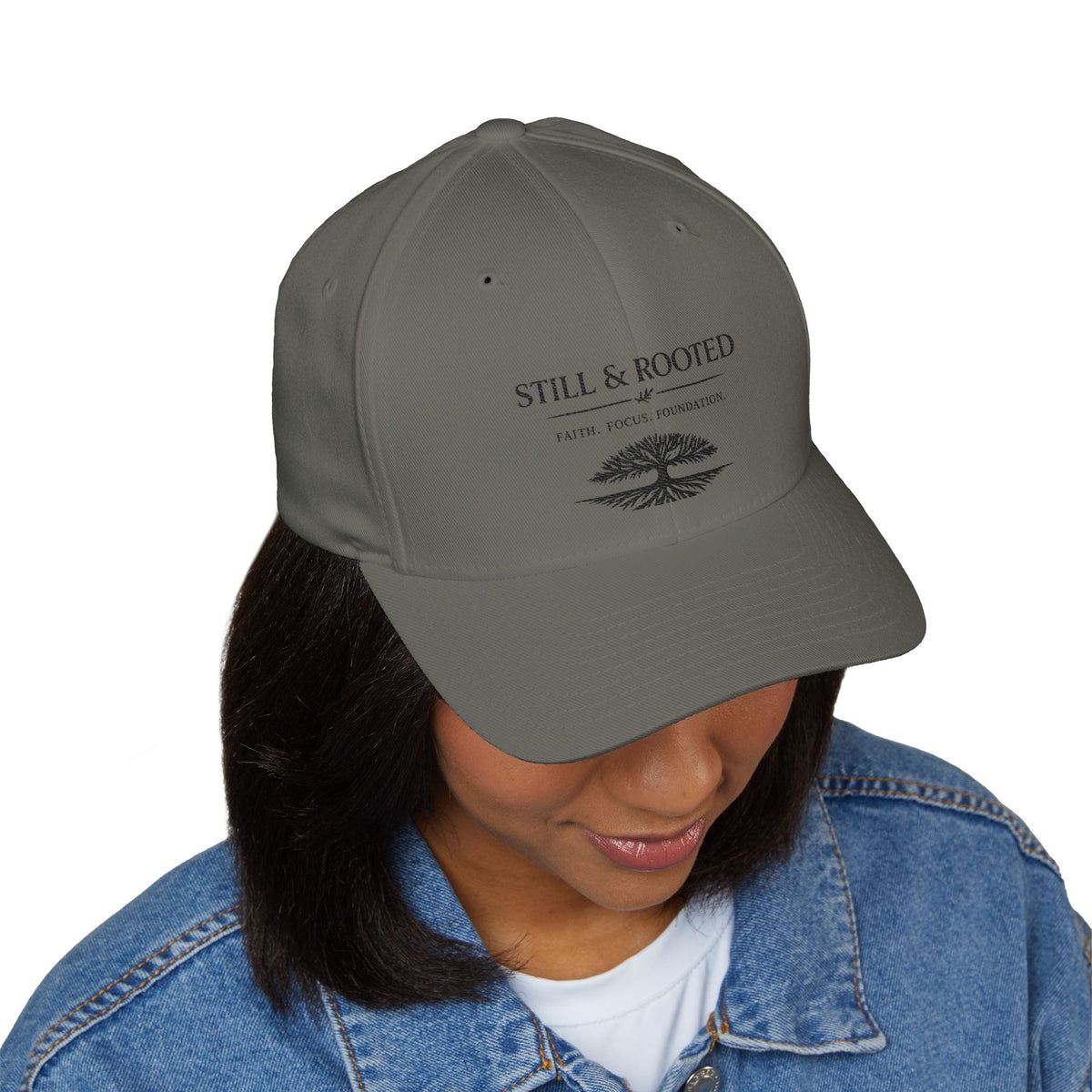 Still & Rooted Embroidered Cap — Faith, Hope & Foundation Tree Hat