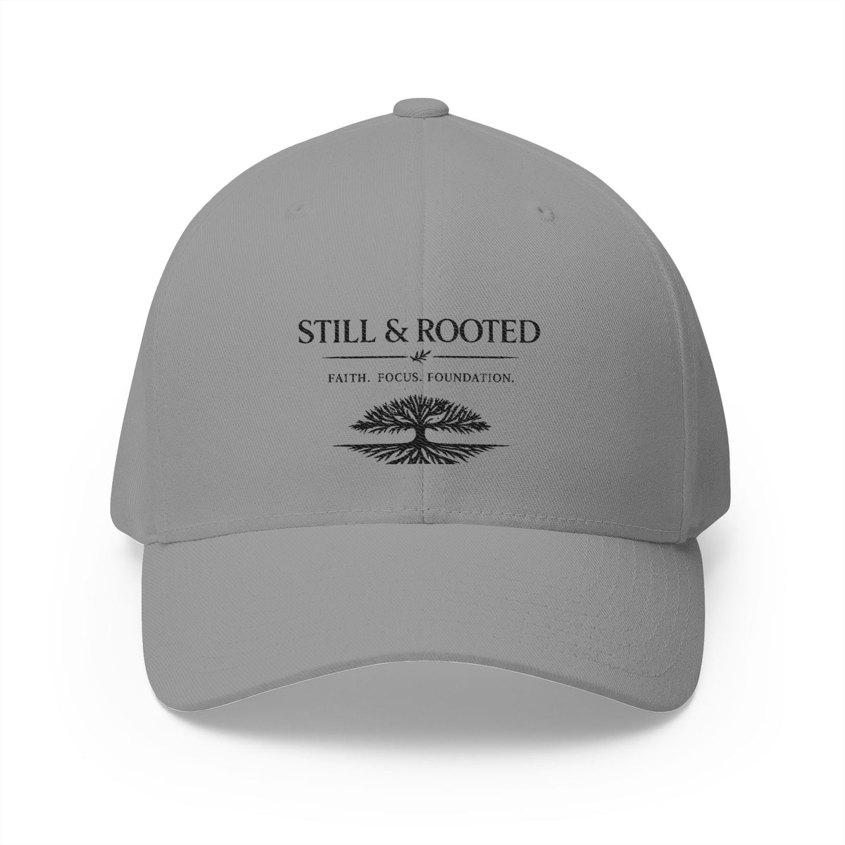Still & Rooted Embroidered Cap — Faith, Hope & Foundation Tree Hat