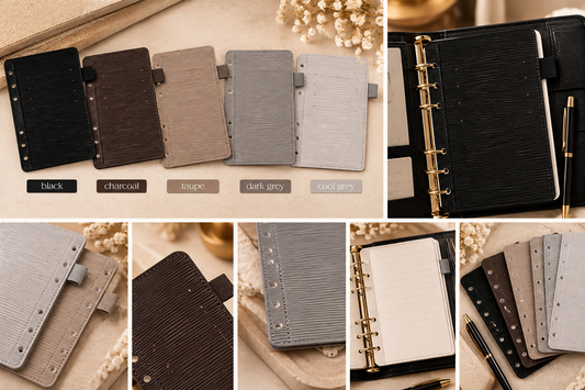 6 Card Slots Elastic Pen Loop Dashboard Flyleaf Insert