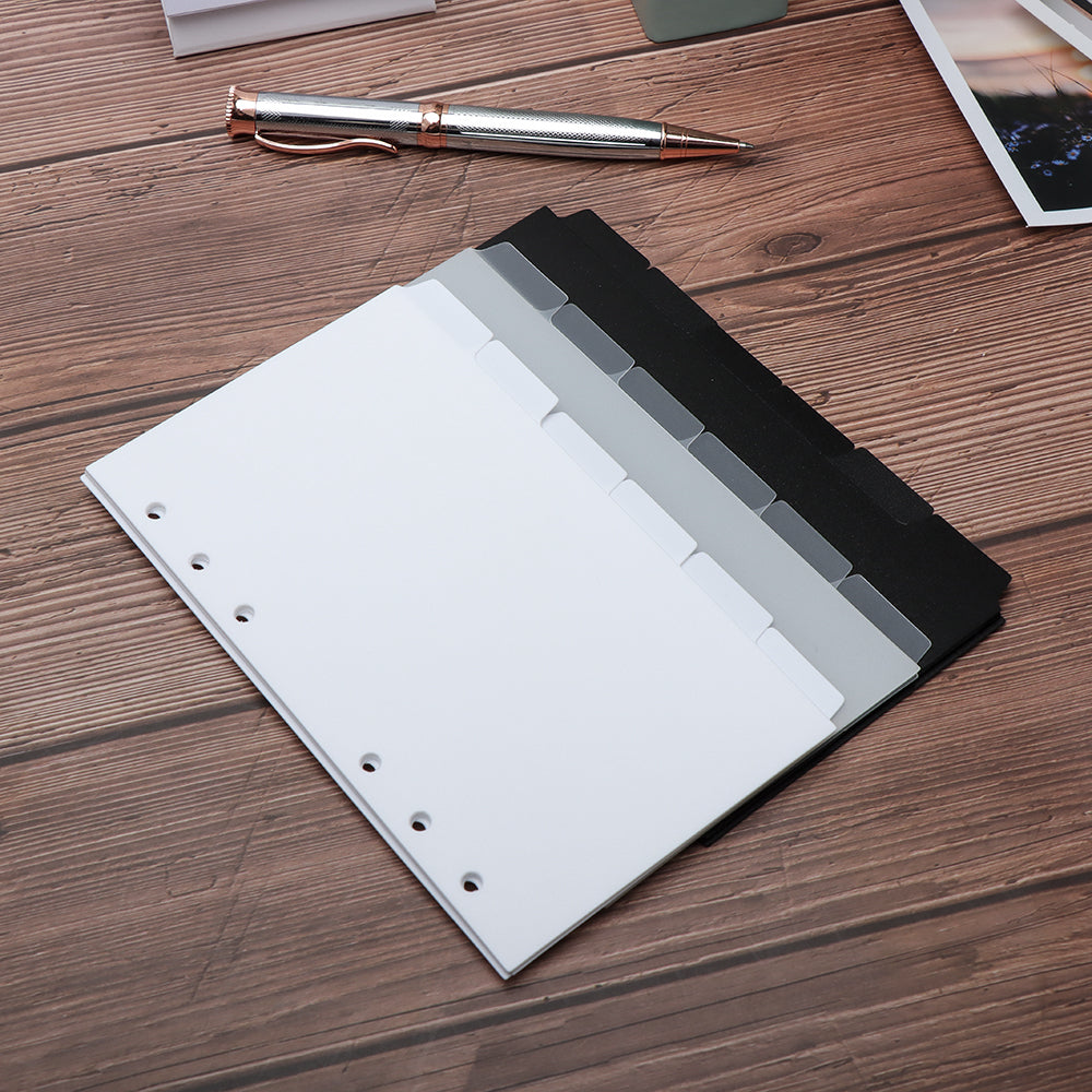 A6 Size Loose Leaf Index Dividers with 6 Side Tabs